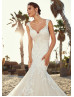 Beaded Ivory Lace Organza Wedding Dress